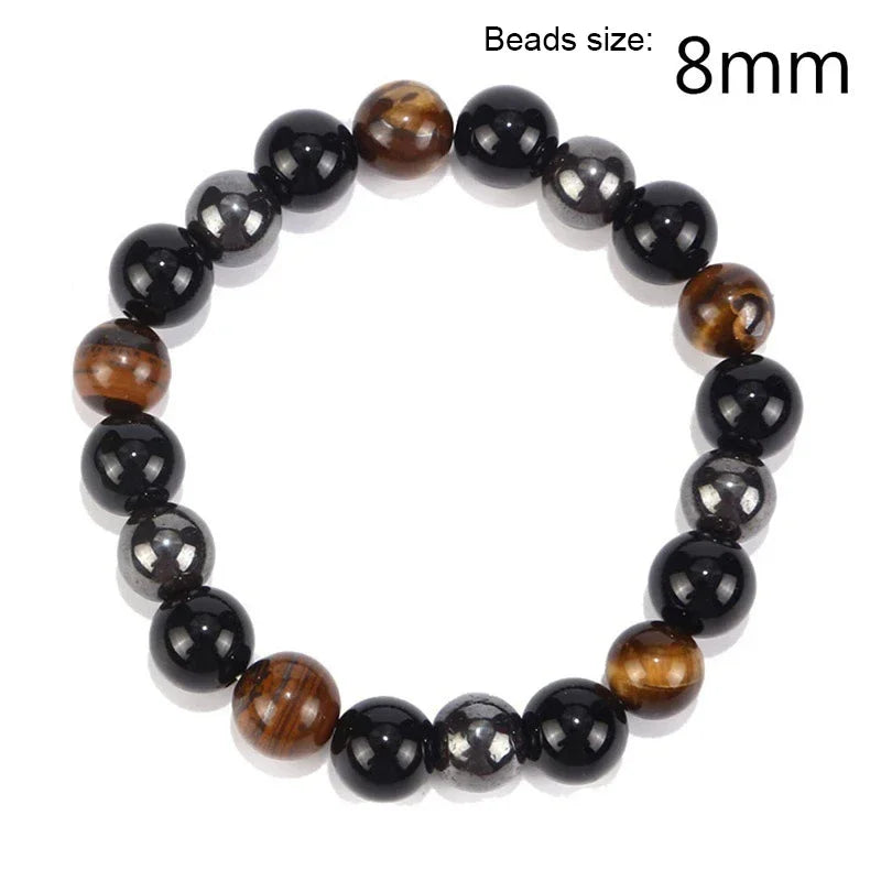 Natural Stone Double Layer Tiger Eye Lymphatic Detoxificatio