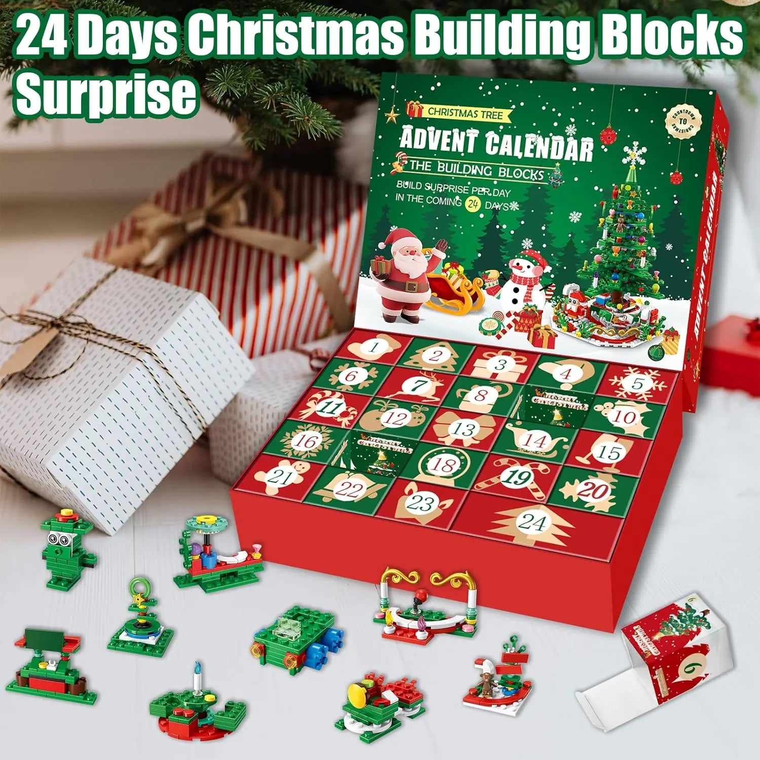 Advent Calendar Christmas Tree Building Set 24 Days Christmas Countdown Calendar Creative Xmas New Year Gifts For Kids Adults