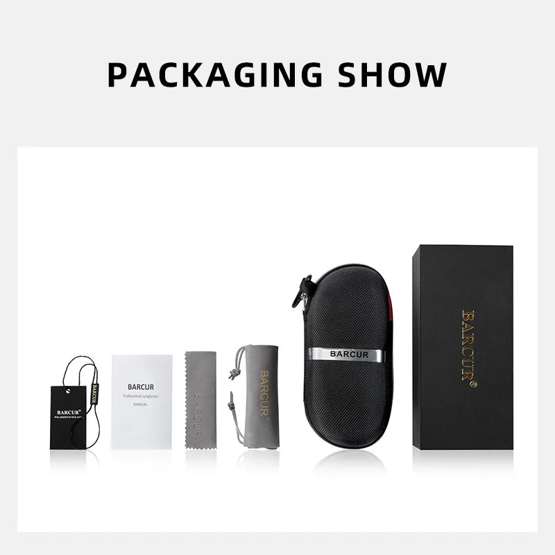 BARCUR TR90 Polarized Sunglasses Driving Square Sun Glasses