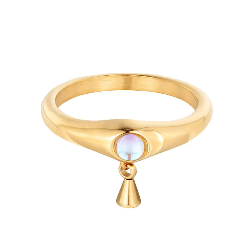 Three-Dimensional Pearl Minimalist Titanium Steel Ring