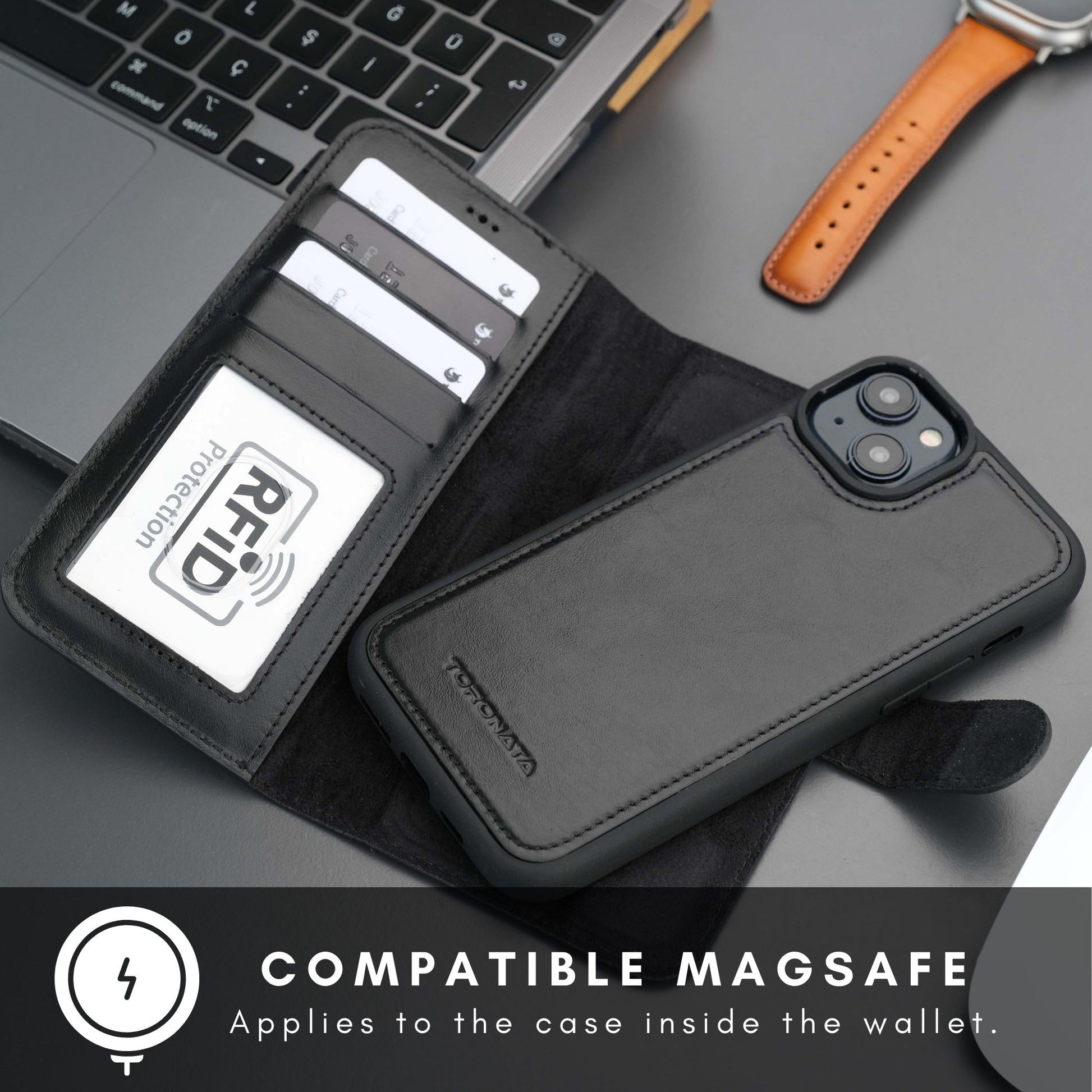 Casper Leather iPhone 14 Plus Wallet Case | MagSafe - Jasmind Stores