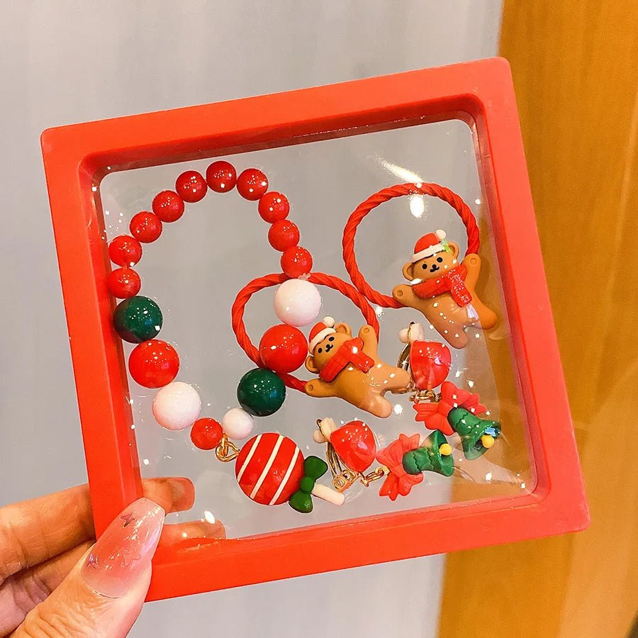 Children's Christmas Gift Jewelry Set: Colorful Bracelet, Versatile Ring & Headrope– Ideal Festive Xmas Present for Boys & Girls - Jasmind Stores