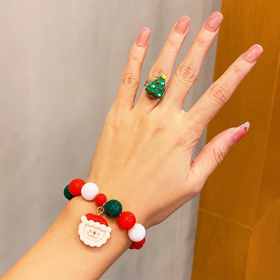 Children's Christmas Gift Jewelry Set: Colorful Bracelet, Versatile Ring & Headrope– Ideal Festive Xmas Present for Boys & Girls - Jasmind Stores