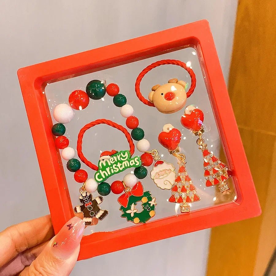 Children's Christmas Gift Jewelry Set: Colorful Bracelet, Versatile Ring & Headrope– Ideal Festive Xmas Present for Boys & Girls - Jasmind Stores