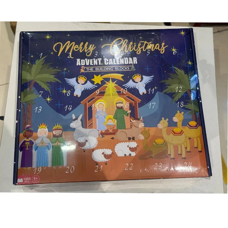 Christmas Advent Calendar Gift Box DIY Christmas Train Jesus Bricks Toys 24Days Countdown Calendar Box Surprise Christmas Gift - Jasmind Stores