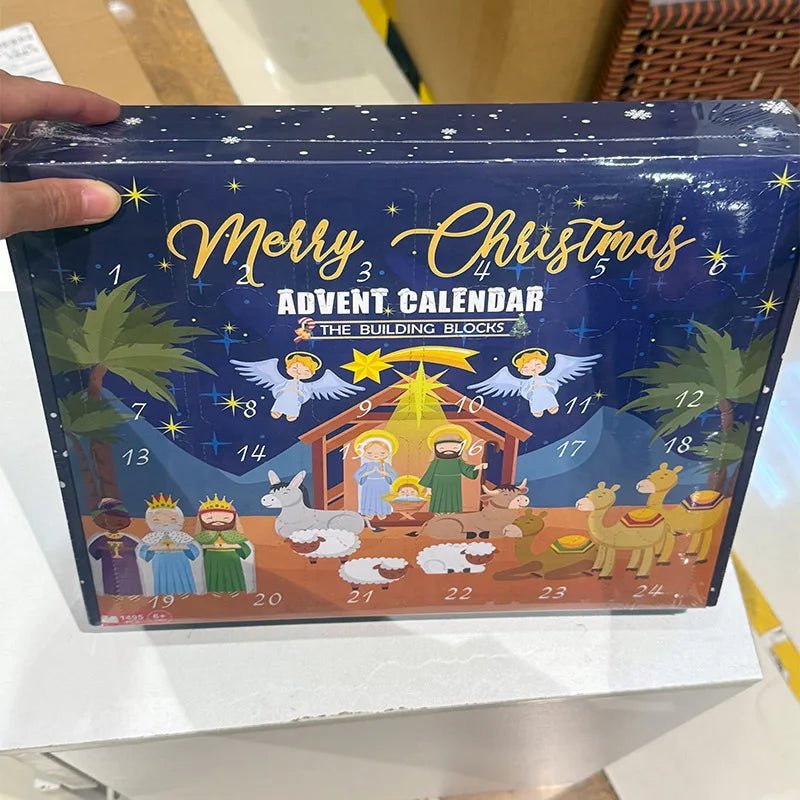 Christmas Advent Calendar Gift Box DIY Christmas Train Jesus Bricks Toys 24Days Countdown Calendar Box Surprise Christmas Gift - Jasmind Stores
