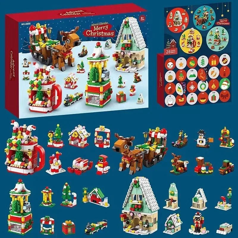 Christmas Advent Calendar Gift Box DIY Christmas Train Jesus Bricks Toys 24Days Countdown Calendar Box Surprise Christmas Gift - Jasmind Stores