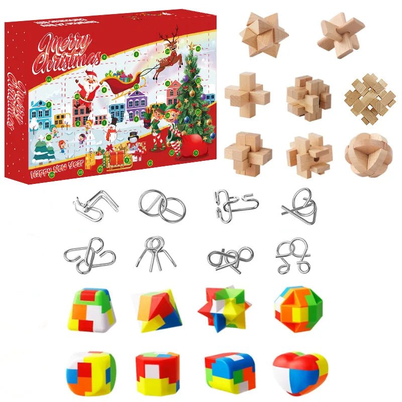 Christmas Advent Calendar Gift Box DIY Christmas Train Jesus Bricks Toys 24Days Countdown Calendar Box Surprise Christmas Gift - Jasmind Stores