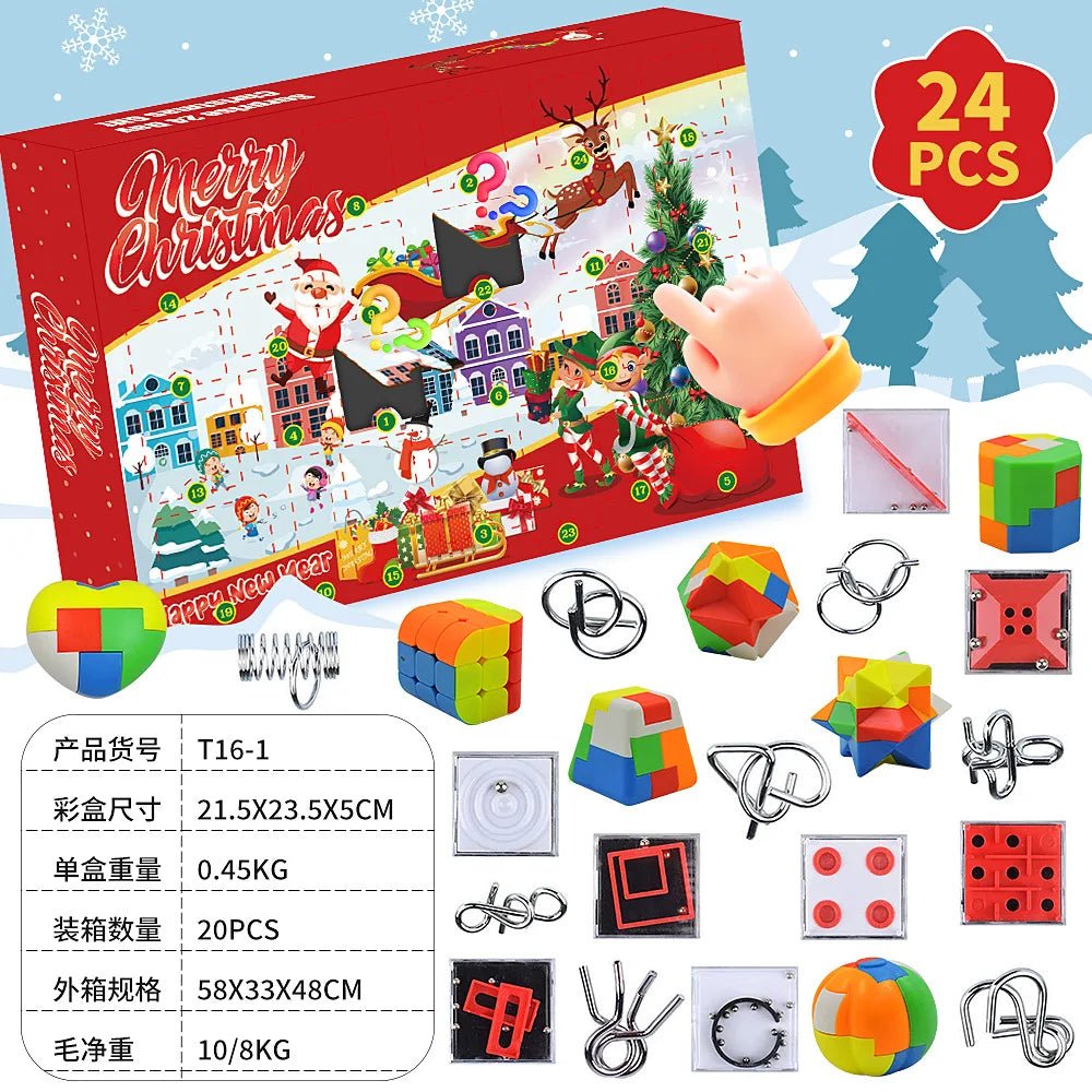Christmas Advent Calendar Gift Box DIY Christmas Train Jesus Bricks Toys 24Days Countdown Calendar Box Surprise Christmas Gift - Jasmind Stores