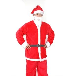 Christmas clothes Christmas men's clothes Santa Claus dress up Christmas suit 5 - piece set - Jasmind Stores