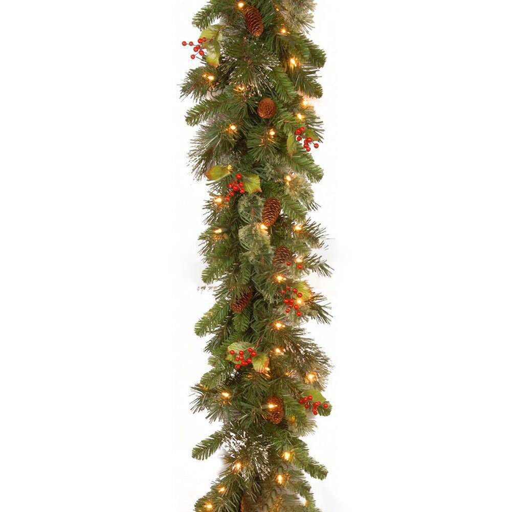 Christmas Garlands With Pinecones Red Berries Artificial Christmas Wreaths For Home Xmas Tree Stairs Door New Year Decoration - Jasmind Stores