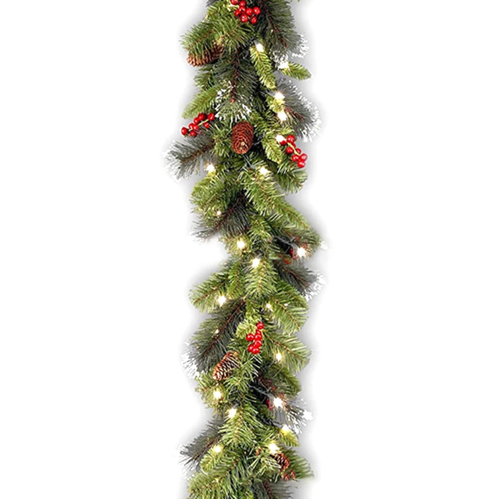 Christmas Garlands With Pinecones Red Berries Artificial Christmas Wreaths For Home Xmas Tree Stairs Door New Year Decoration - Jasmind Stores