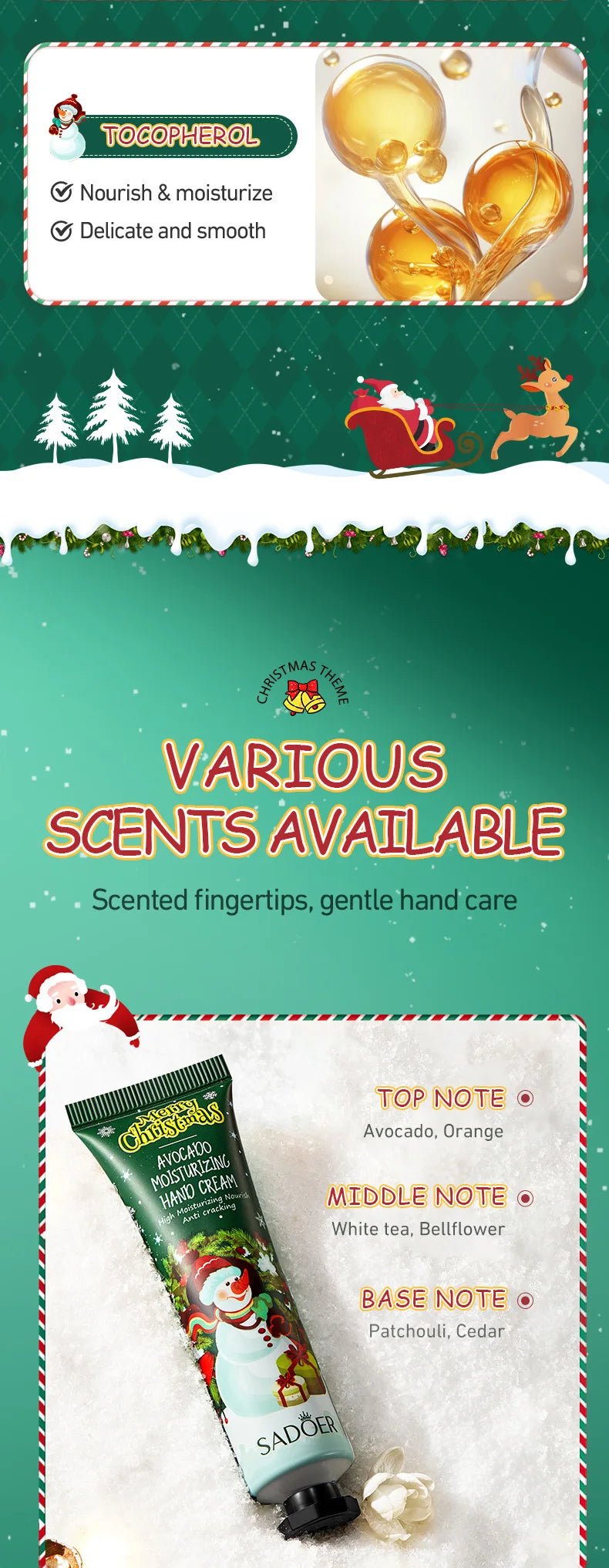 Christmas gift 5/box hand cream set, cream texture, hand cream travel pack, durable moisturizer - 30g/piece gift for women - Jasmind Stores