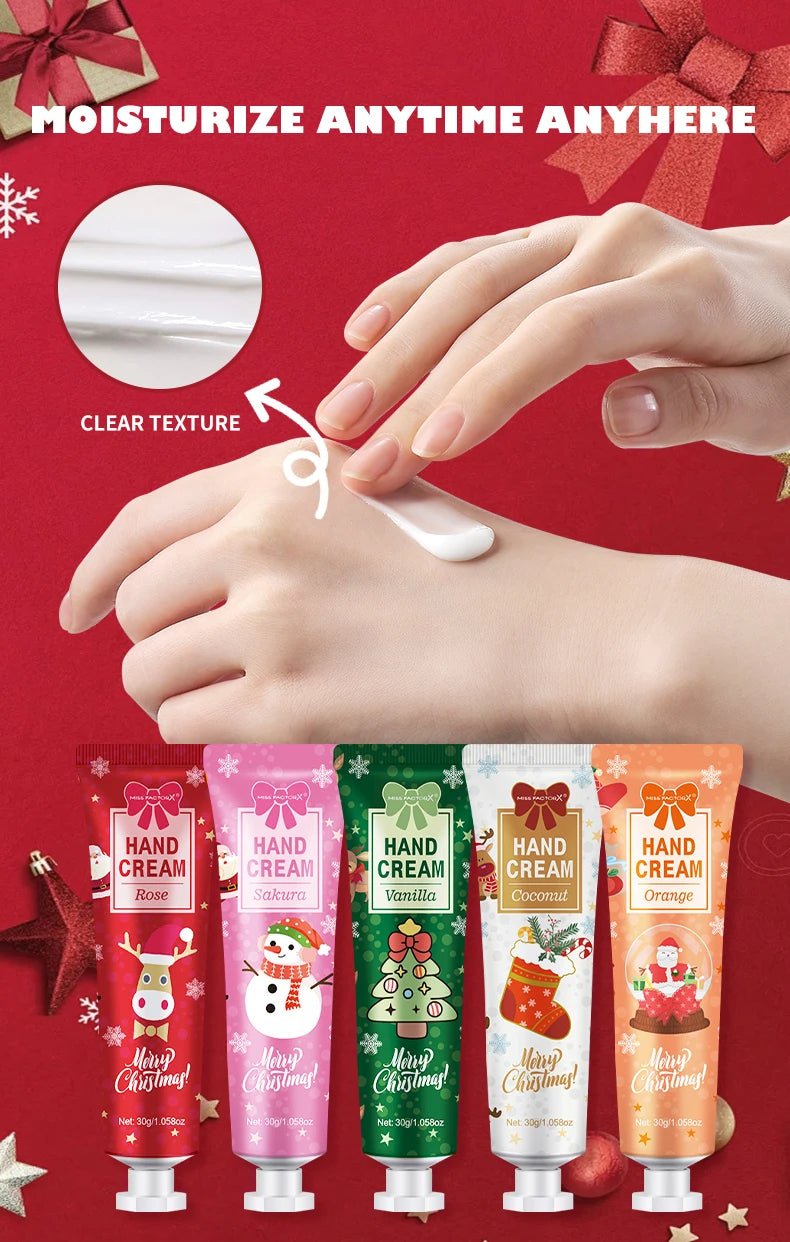 Christmas gift 5/box hand cream set, cream texture, hand cream travel pack, durable moisturizer - 30g/piece gift for women - Jasmind Stores
