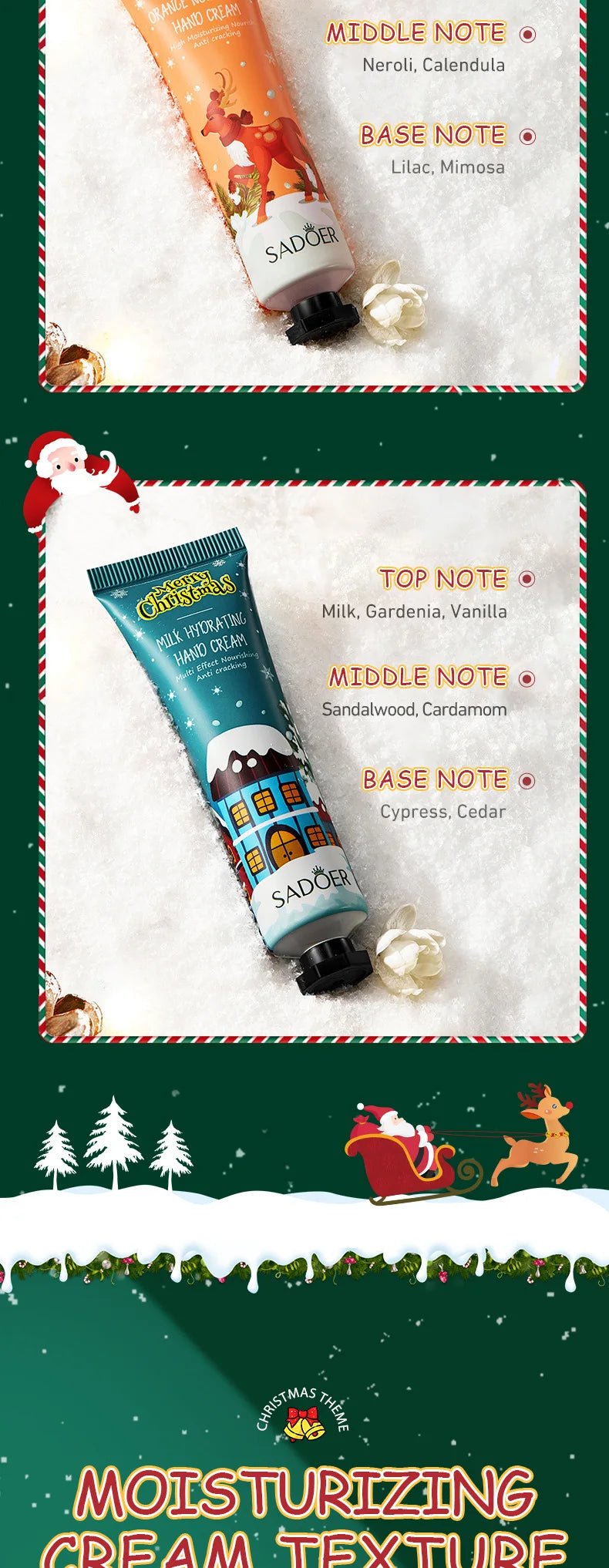 Christmas gift 5/box hand cream set, cream texture, hand cream travel pack, durable moisturizer - 30g/piece gift for women - Jasmind Stores