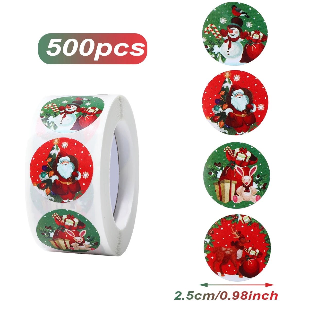 Christmas Gift Box Stickers Merry Christmas Decor For Home 2024 Navidad Kerst Xmas Decor Noel Kerst Happy New Year Gift 2025 - Jasmind Stores