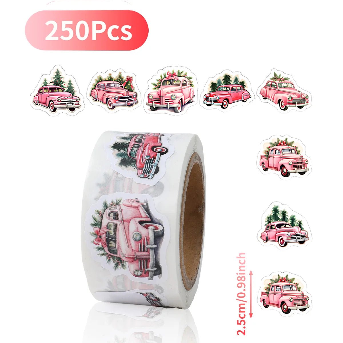 Christmas Gift Box Stickers Merry Christmas Decor For Home 2024 Navidad Kerst Xmas Decor Noel Kerst Happy New Year Gift 2025 - Jasmind Stores