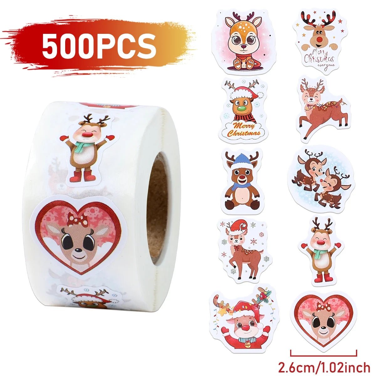Christmas Gift Box Stickers Merry Christmas Decor For Home 2024 Navidad Kerst Xmas Decor Noel Kerst Happy New Year Gift 2025 - Jasmind Stores