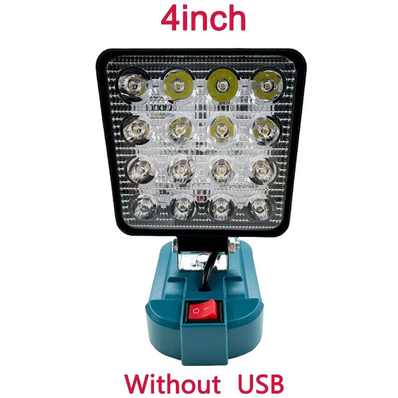 Cordless LED Work Light for Makita 18V Li - ion Battery Handheld Emergency Tool Light Camping Flashlight Spotlights WIth Switch - Jasmind Stores