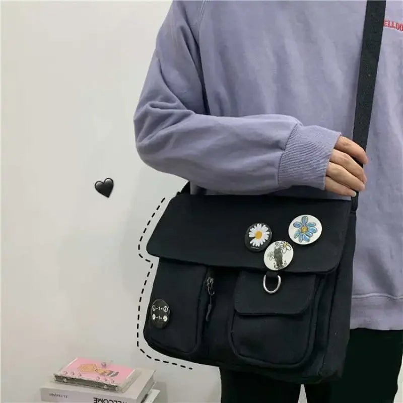 Cute Canvas Bag Wild Student Women Handbags Shoulder Bag Female Japanese Harajuku Diagonal Crossbody Bags for Girl Pouch Bolsas - Jasmind Stores