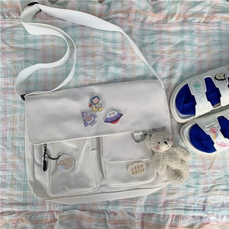 Cute Canvas Bag Wild Student Women Handbags Shoulder Bag Female Japanese Harajuku Diagonal Crossbody Bags for Girl Pouch Bolsas - Jasmind Stores