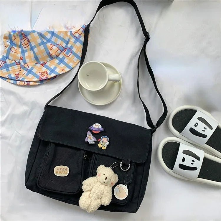 Cute Canvas Bag Wild Student Women Handbags Shoulder Bag Female Japanese Harajuku Diagonal Crossbody Bags for Girl Pouch Bolsas - Jasmind Stores