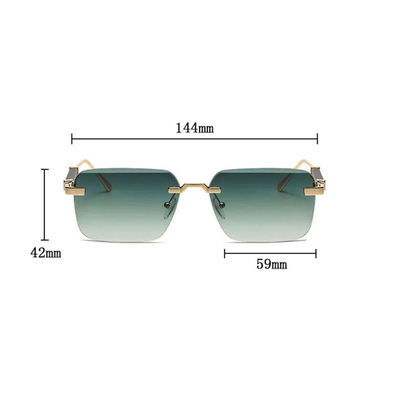 Designer Sunglasses For Men Vintage Rimless Sunglasses Women Trendy Luxury Square Fashion Glasses Vintage Gafas De Sol Hombre - Jasmind Stores