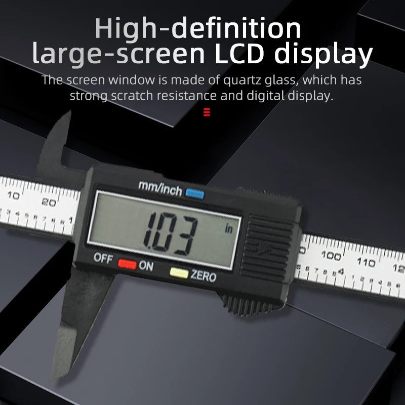 Digital Caliper Electronic Plastic Calipers Vernier Measuring Tools Carpentry Tool Ruler Large Screen Pachometer Digital Caliber - Jasmind Stores