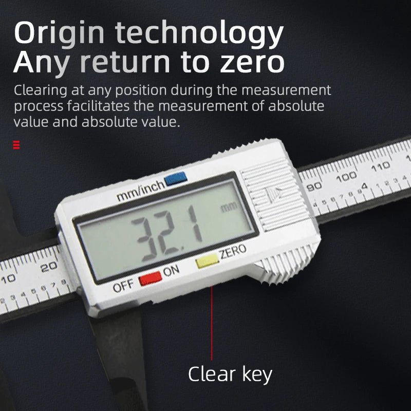 Digital Caliper Electronic Plastic Calipers Vernier Measuring Tools Carpentry Tool Ruler Large Screen Pachometer Digital Caliber - Jasmind Stores