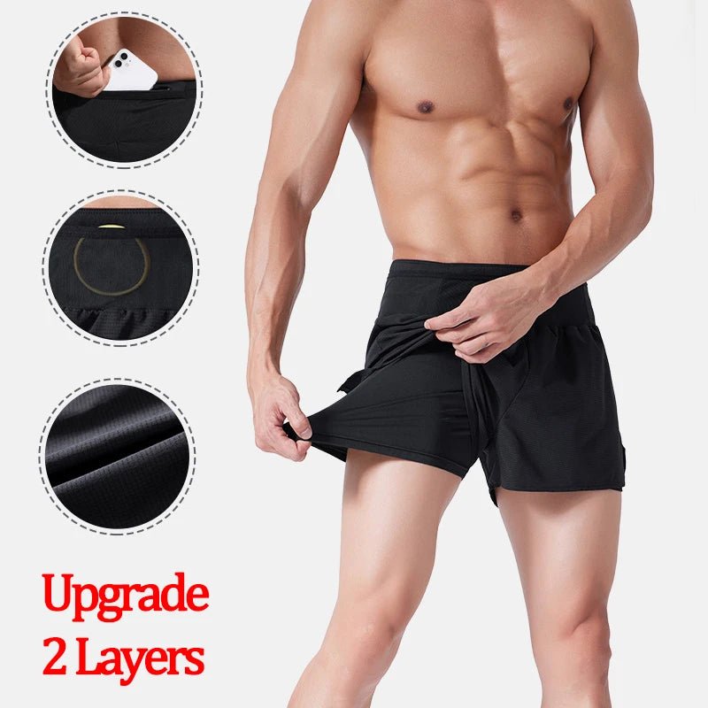 Double Layer Quick - Dry Running Shorts - Jasmind Stores