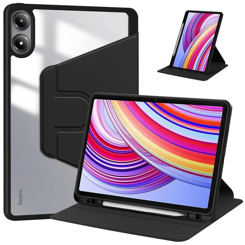 For Redmi Pad Pro 12.1 inch 360 Rotating Magnetic Smart Tablet Cover For Xiaomi Redmi Pad Pro 12.1 2024 Case with Pencil Holder - Jasmind Stores