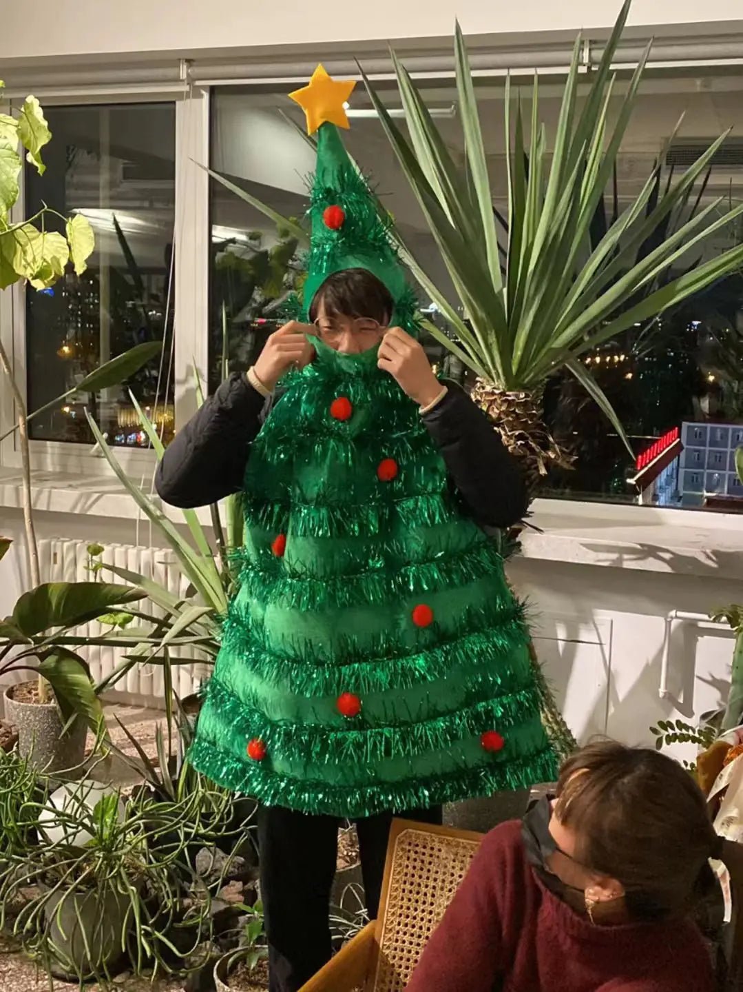 Funny Christmas Tree Cosplay Jumpsuit Holiday Party Costumes Halloween COS Performance Santa Claus Xmas Ornament Gift Present - Jasmind Stores