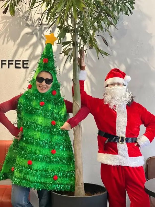 Funny Christmas Tree Cosplay Jumpsuit Holiday Party Costumes Halloween COS Performance Santa Claus Xmas Ornament Gift Present - Jasmind Stores