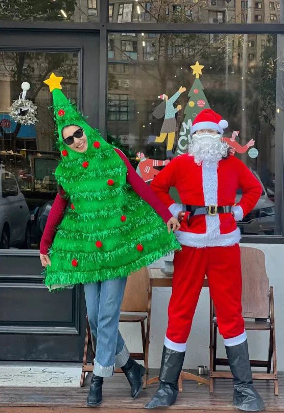 Funny Christmas Tree Cosplay Jumpsuit Holiday Party Costumes Halloween COS Performance Santa Claus Xmas Ornament Gift Present - Jasmind Stores