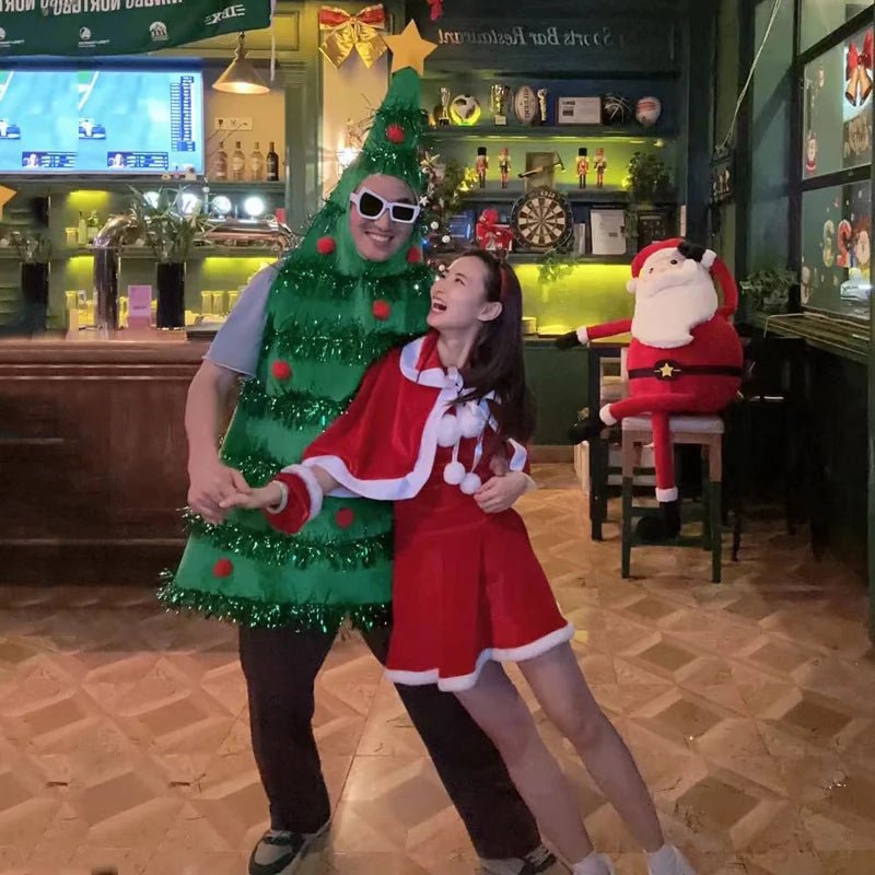Funny Christmas Tree Cosplay Jumpsuit Holiday Party Costumes Halloween COS Performance Santa Claus Xmas Ornament Gift Present - Jasmind Stores
