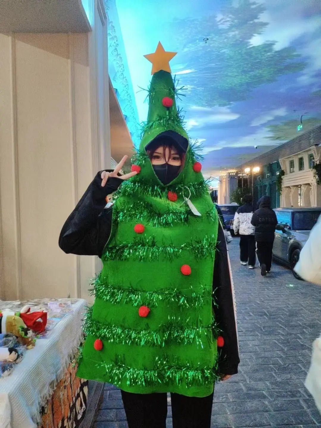 Funny Christmas Tree Cosplay Jumpsuit Holiday Party Costumes Halloween COS Performance Santa Claus Xmas Ornament Gift Present - Jasmind Stores