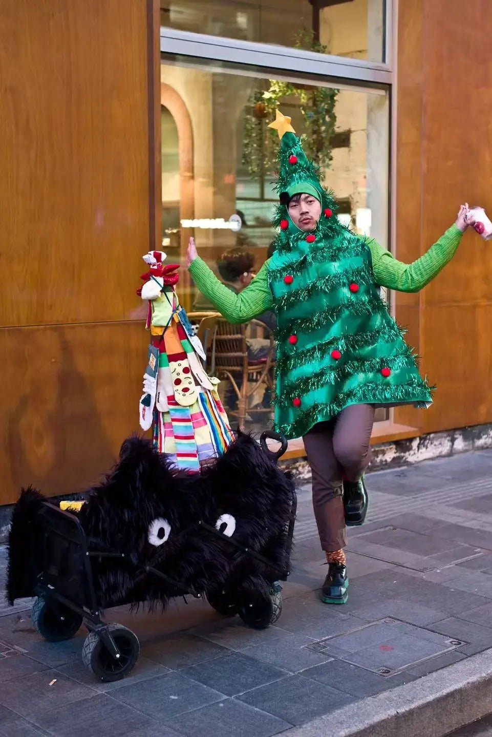 Funny Christmas Tree Cosplay Jumpsuit Holiday Party Costumes Halloween COS Performance Santa Claus Xmas Ornament Gift Present - Jasmind Stores