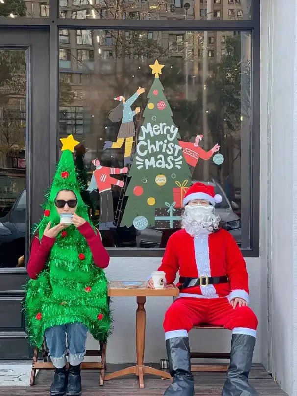 Funny Christmas Tree Cosplay Jumpsuit Holiday Party Costumes Halloween COS Performance Santa Claus Xmas Ornament Gift Present - Jasmind Stores