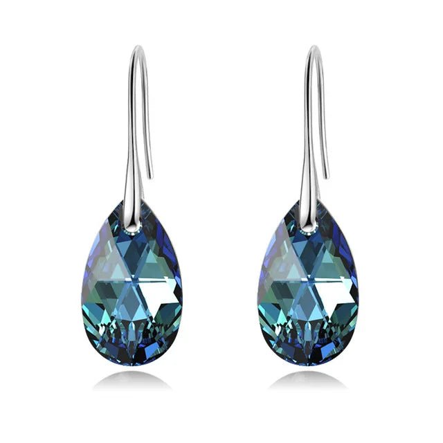 Korean Pear - Shaped Crystal Earrings - Jasmind Stores