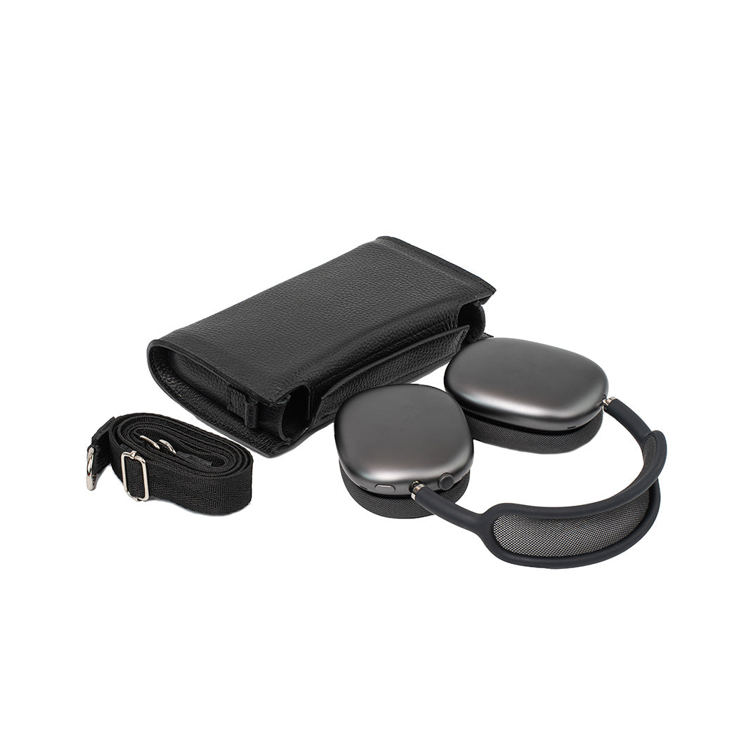Leather Case with Adjustable Fabric Strap for AirPods Max (B
