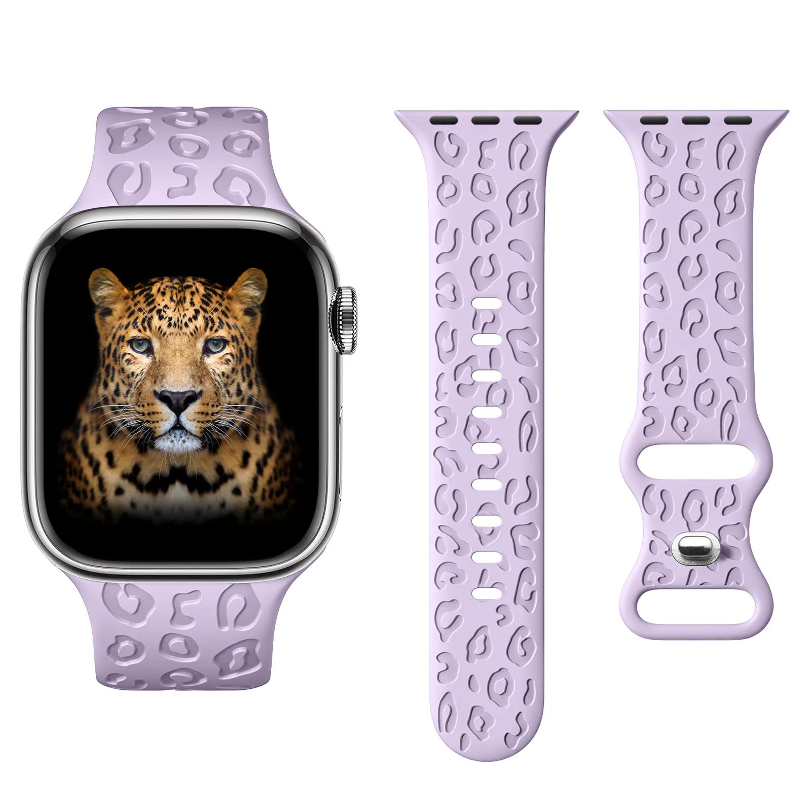 Leopard Engraved Silicone Apple Watch Strap - Jasmind Stores