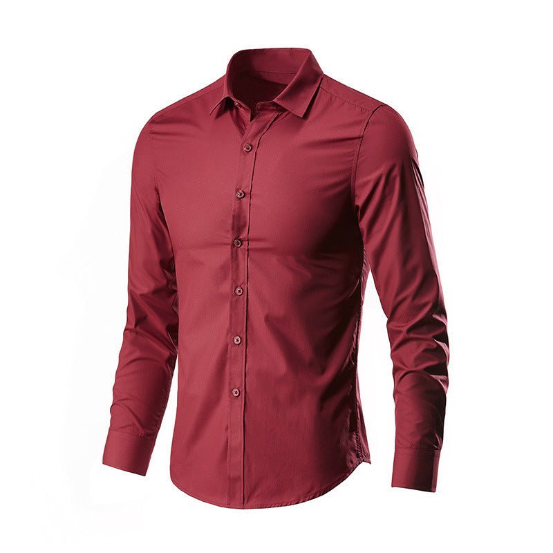 Men's Solid Color Versatile Casual Suit Shirt - Jasmind Stores