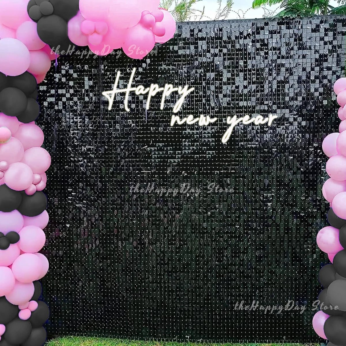 Metallic Tinsel Foil Fringe Curtains Photo Backdrop Glitter Streamers Foil Fringe Backdrop Curtain for Xmas Wedding Background - Jasmind Stores