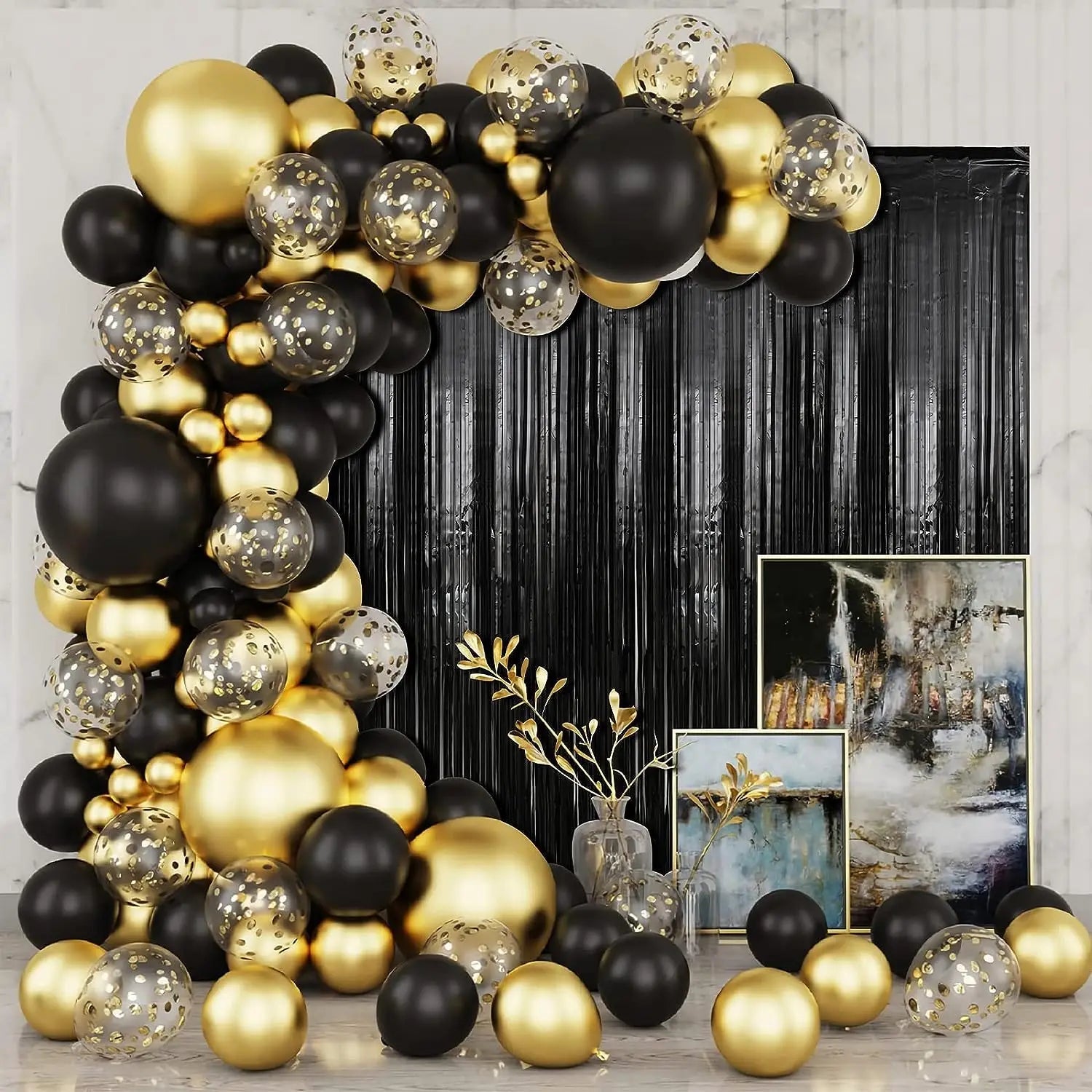 Metallic Tinsel Foil Fringe Curtains Photo Backdrop Glitter Streamers Foil Fringe Backdrop Curtain for Xmas Wedding Background - Jasmind Stores