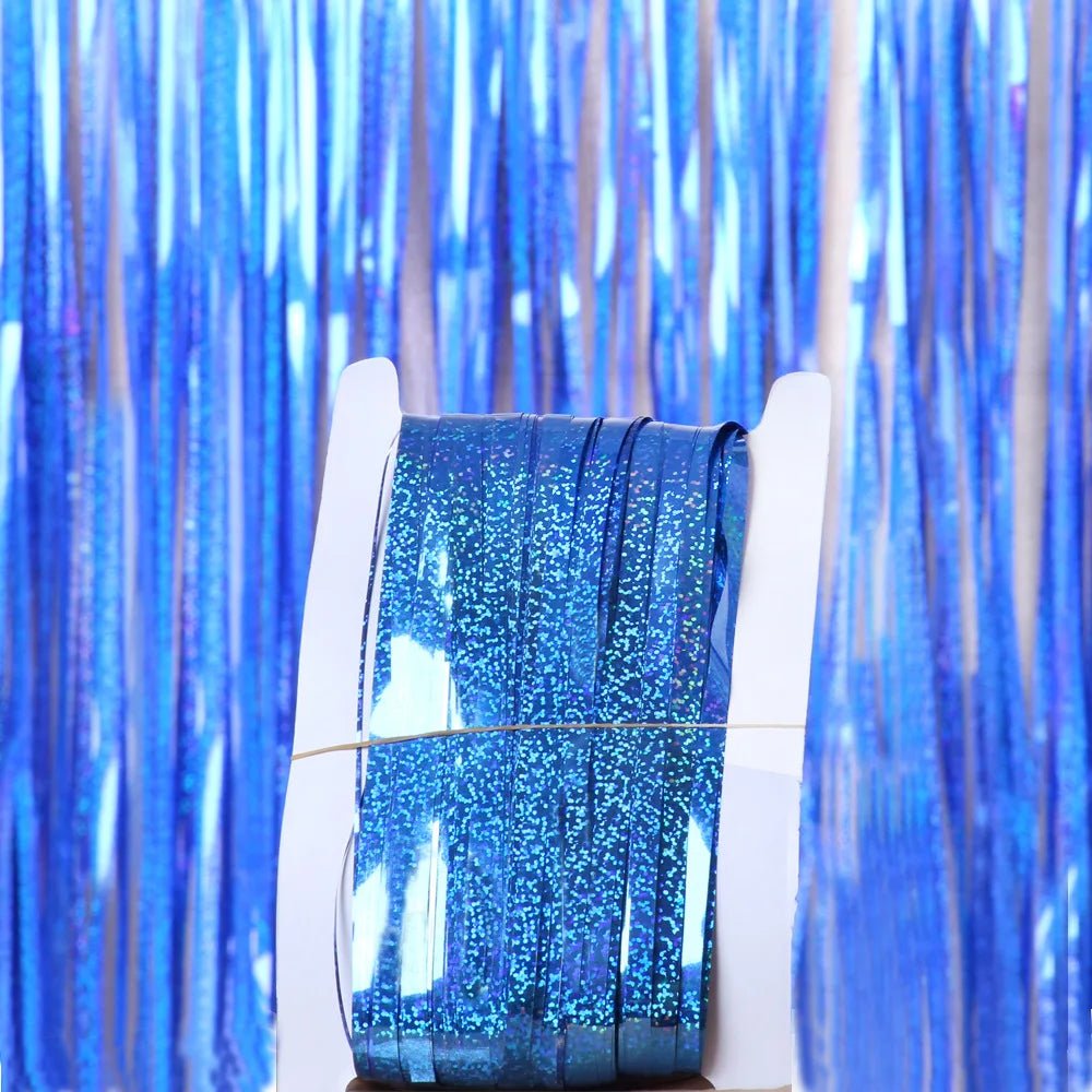 Metallic Tinsel Foil Fringe Curtains Photo Backdrop Glitter Streamers Foil Fringe Backdrop Curtain for Xmas Wedding Background - Jasmind Stores