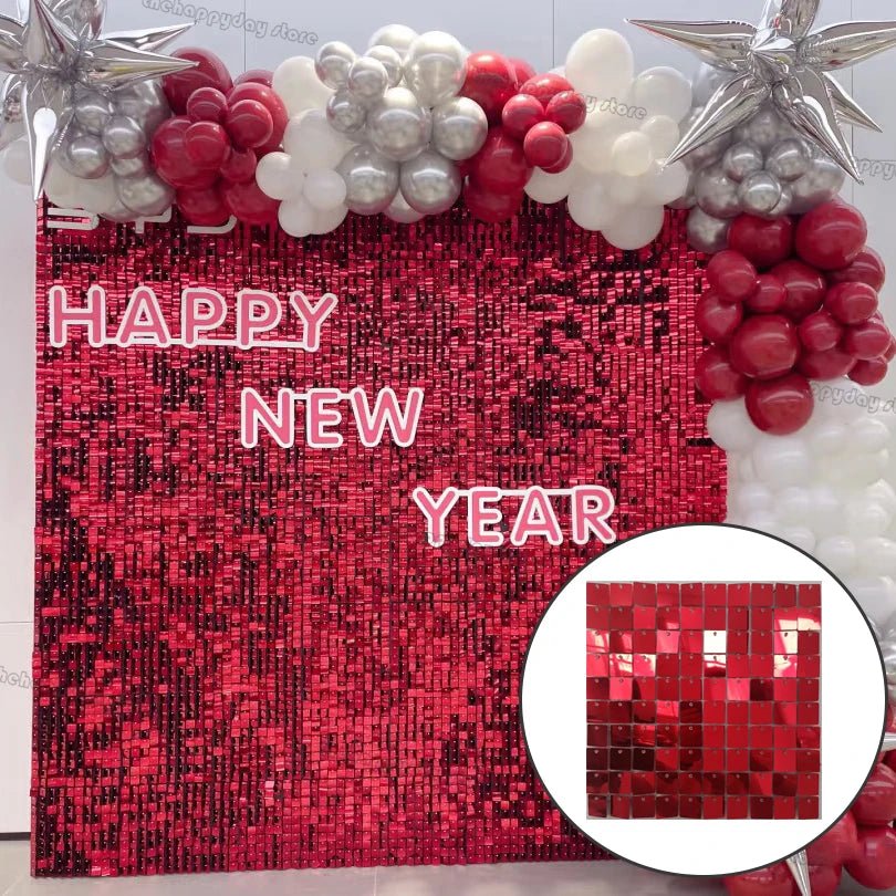 Metallic Tinsel Foil Fringe Curtains Photo Backdrop Glitter Streamers Foil Fringe Backdrop Curtain for Xmas Wedding Background - Jasmind Stores