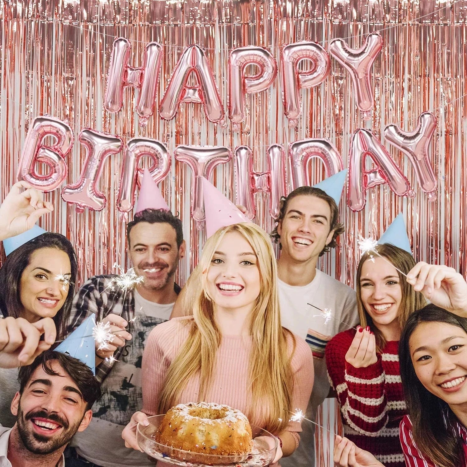 Metallic Tinsel Foil Fringe Curtains Photo Backdrop Glitter Streamers Foil Fringe Backdrop Curtain for Xmas Wedding Background - Jasmind Stores