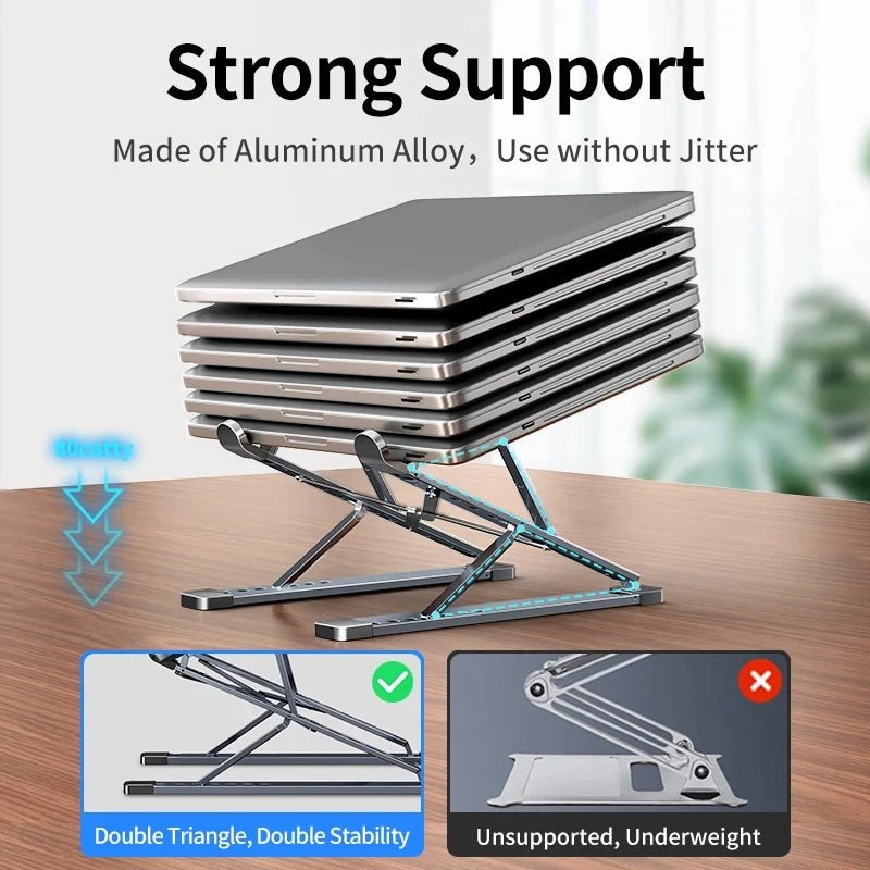 N8 Laptop Stand Adjustable Aluminum Desktop Cooling Pad for - Jasmind Stores