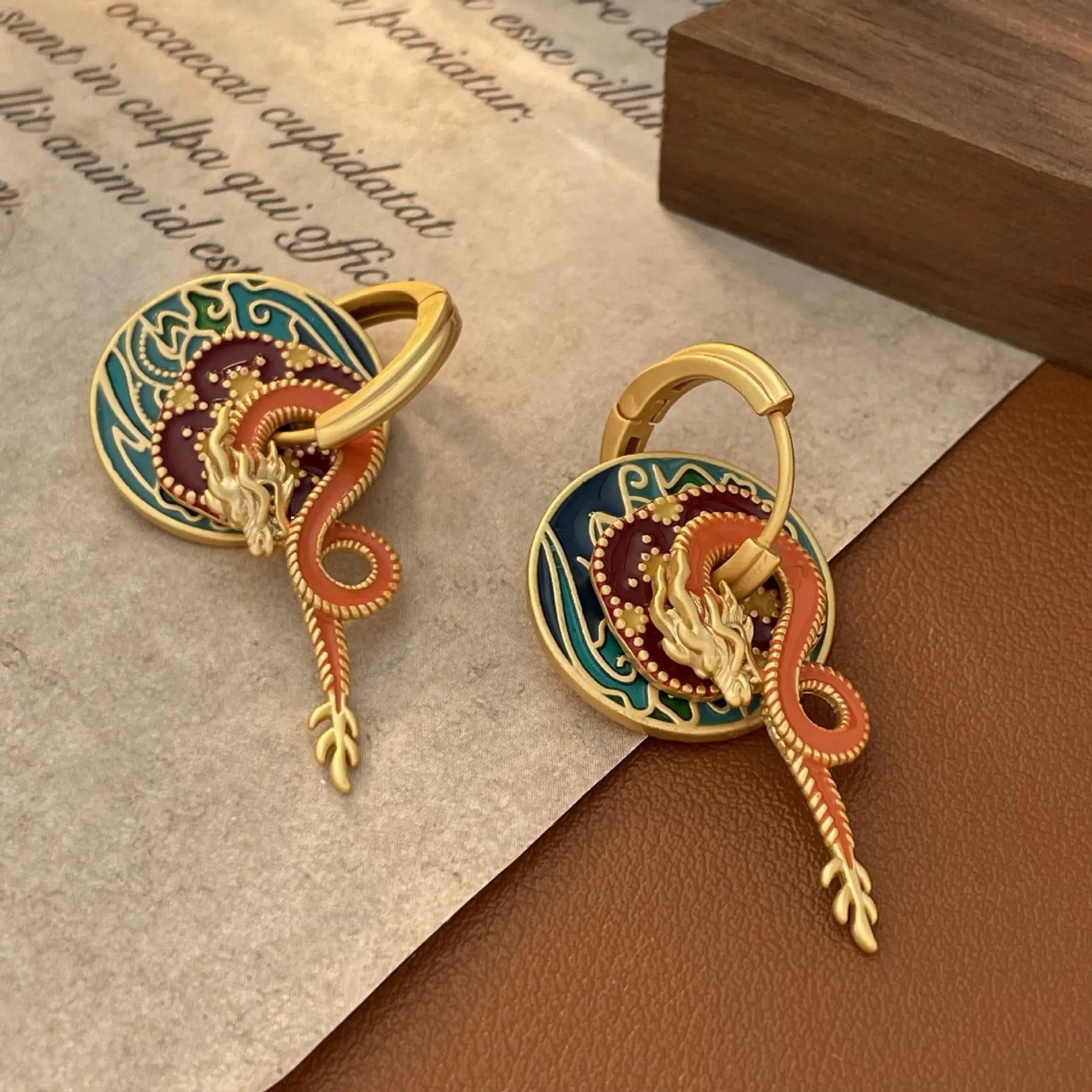 National style palace style dragon shaped earrings for women - Jasmind Stores