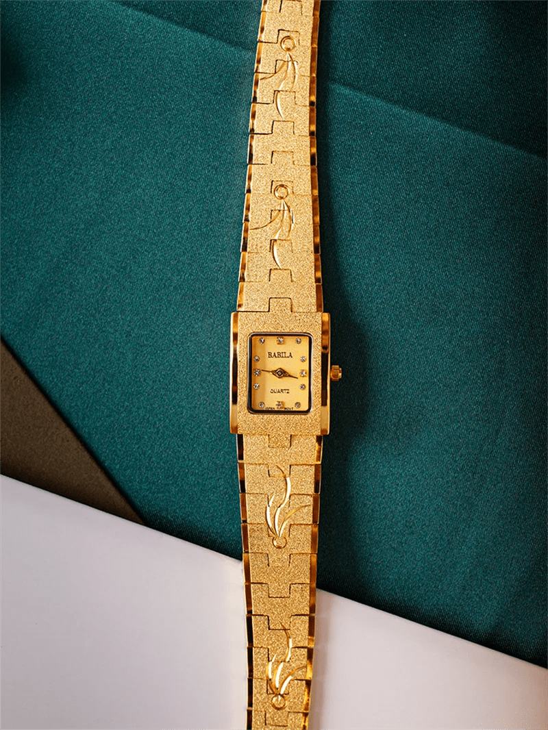 New 24K gold wristwatch gold women's watch carved pattern sm - Jasmind Stores